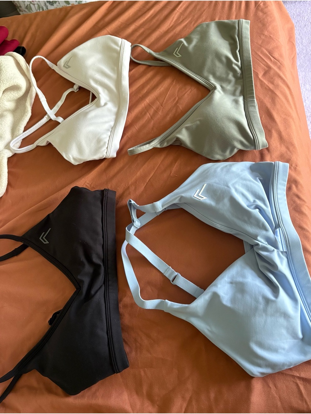 Oner Active Triangle Bralette Set - White, Olive, Black, Light Blue